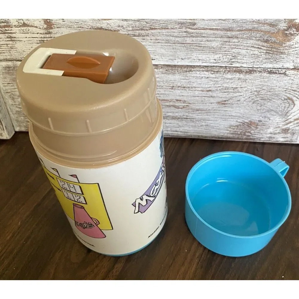 Vintage Maxie Cheerleader Thermos w/ Lid and Cup 1988 Aladdin‎ Fashion Doll Blue